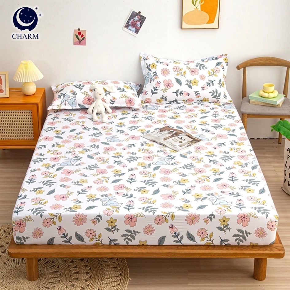 CHARM DREAMY ชุดผ้าปูที่นอน 6ฟุต 5ชิ้น ลาย RABBIT TALE – ผ้าปูที่นอน พร้อมปลอกหมอน (ไม่รวมผ้านวม)_0
